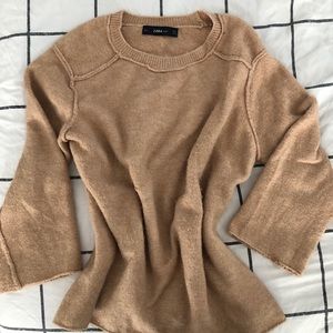 zara knit camel sweater